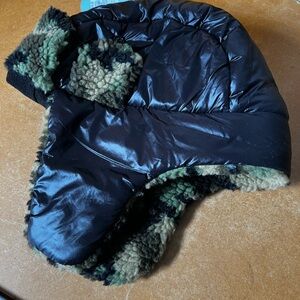 Black and Camouflage Aviator Hat